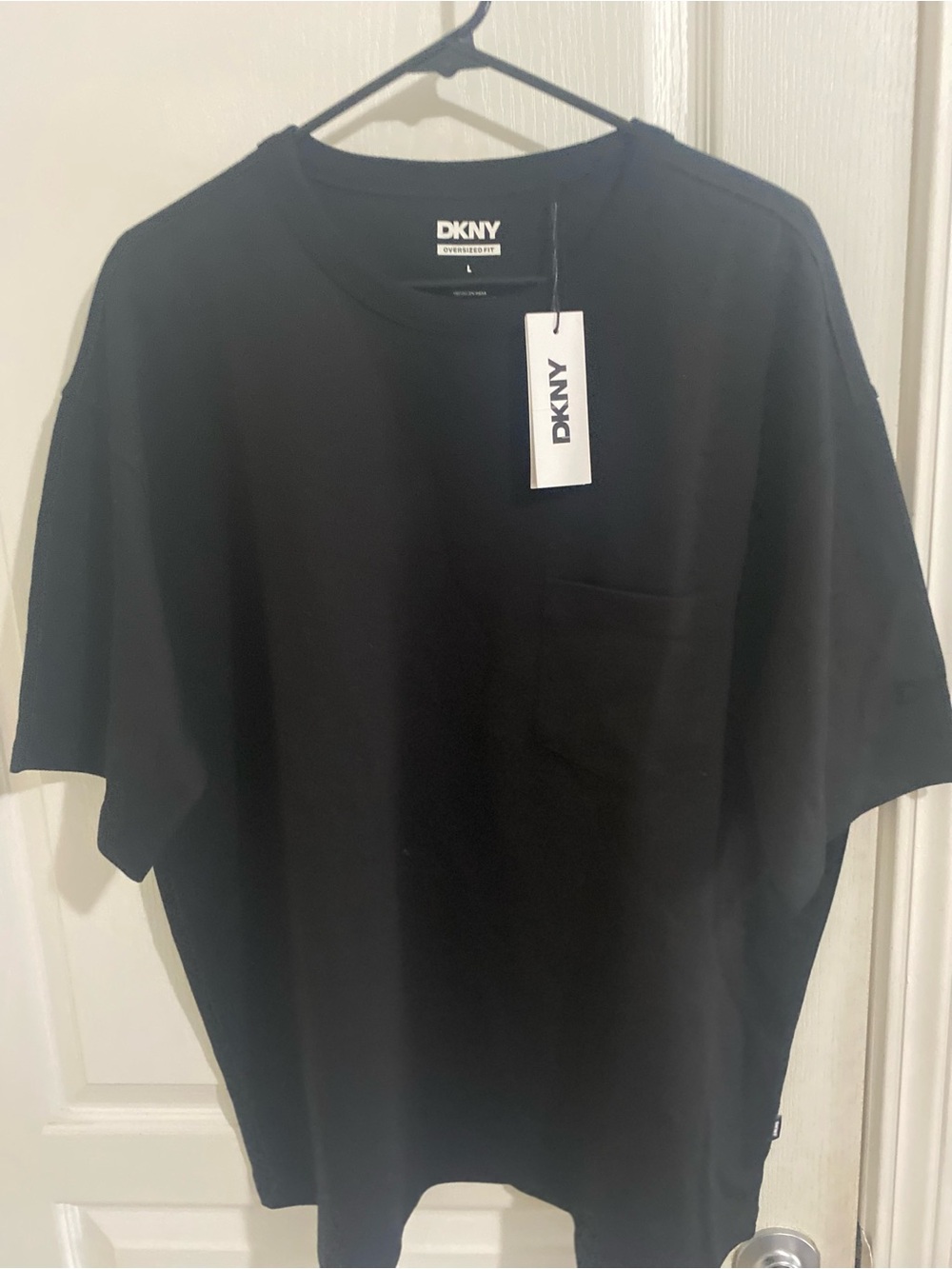 DKNY Black Short-Sleeve Pocket Tee - Minimal Crewneck